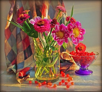  fotos Pintura - Flores en jarrón Pintura de bodegones de fotografías a arte